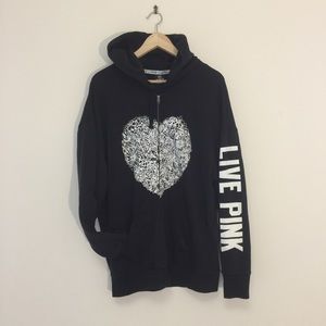 PINK Victoria's Secret Tops - VS Pink black zip up hoodie PINK Victoria's Secret Tops - VS Pink black zip up hoodie